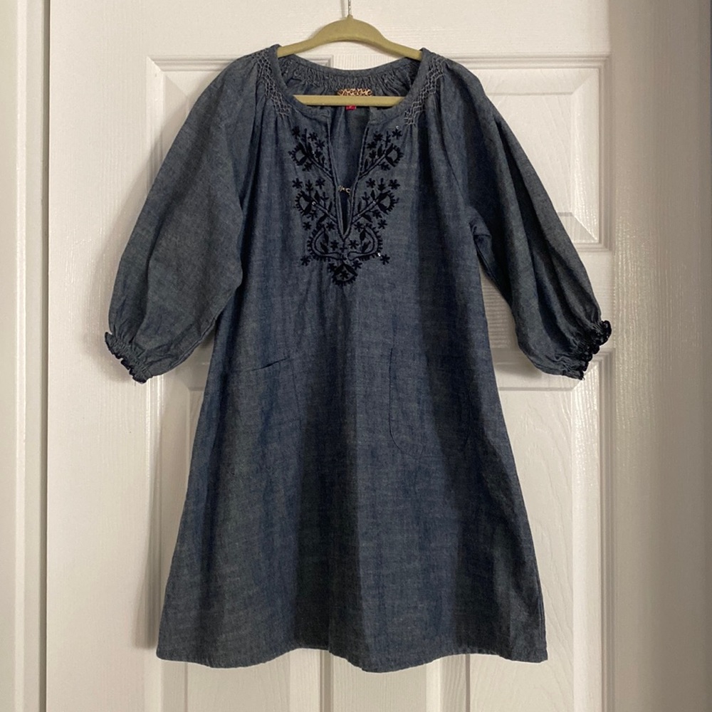 NWOT Pink Chicken Denim Dress